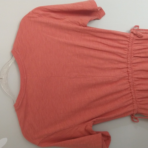 Old Navy Waist-Defined Short-Sleeve Slub-Knit Mini T-Shirt Dress Sugar Poppy - Picture 10 of 13